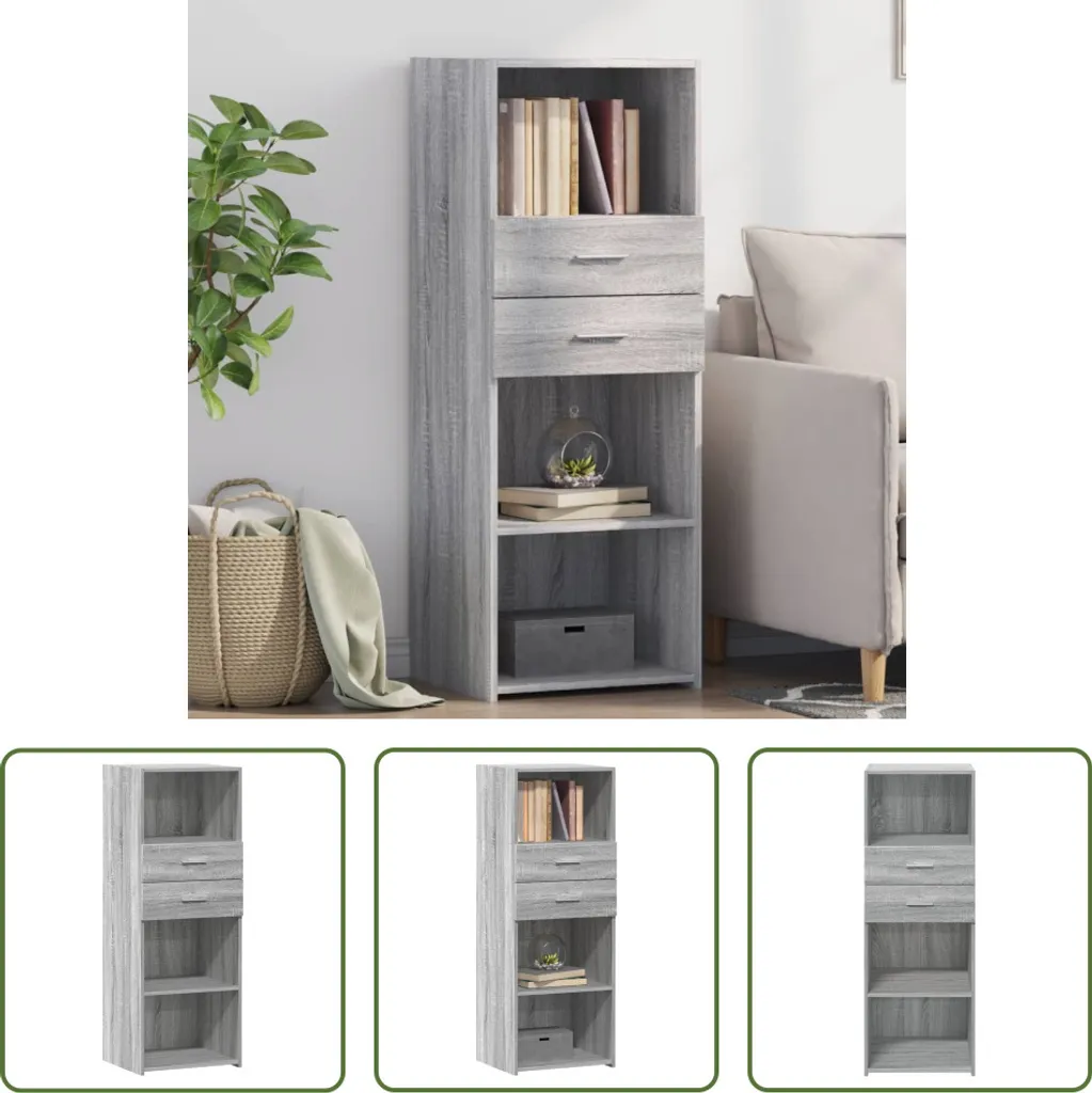 Credenza Alta 45cm Grigio Sonoma | Salvaspazio The Living Store