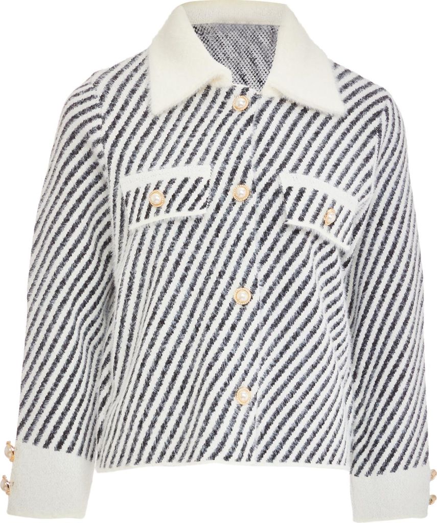 CARNEA damen strickjacke - wollweiss schwarz, M