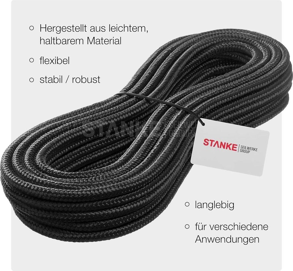 Seilwerk STANKE Polypropylenseil 4mm 100m Schwarz - Tomaten Produktbild 