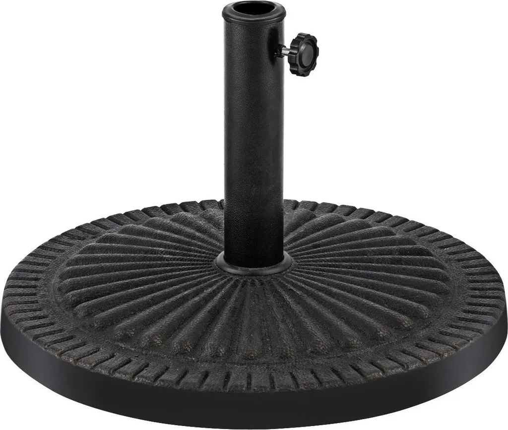 Support de parasol rond 49 cm en fer forgé épais pour jardin et terrasse