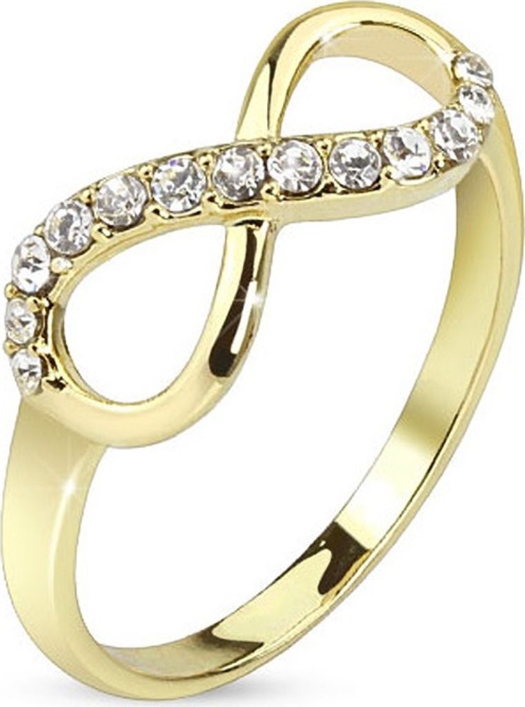 Ring Damen Zirkonia Kristall Strass Infinity Unendlichkeit Silber Gold 59 - Ø 18,95 mm