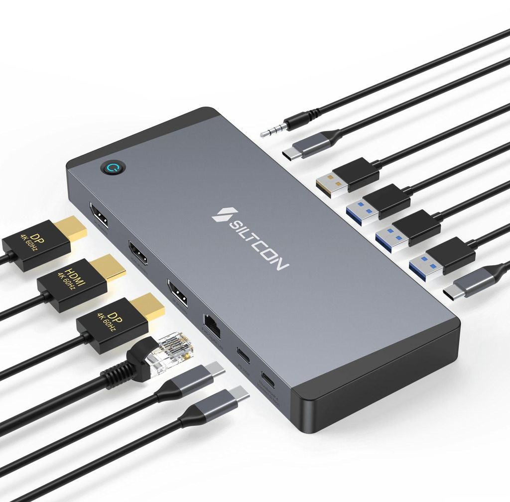 Siltcon® 14-in-1 USB-C Dockingstation – 2x DisplayPort, Produktbild 