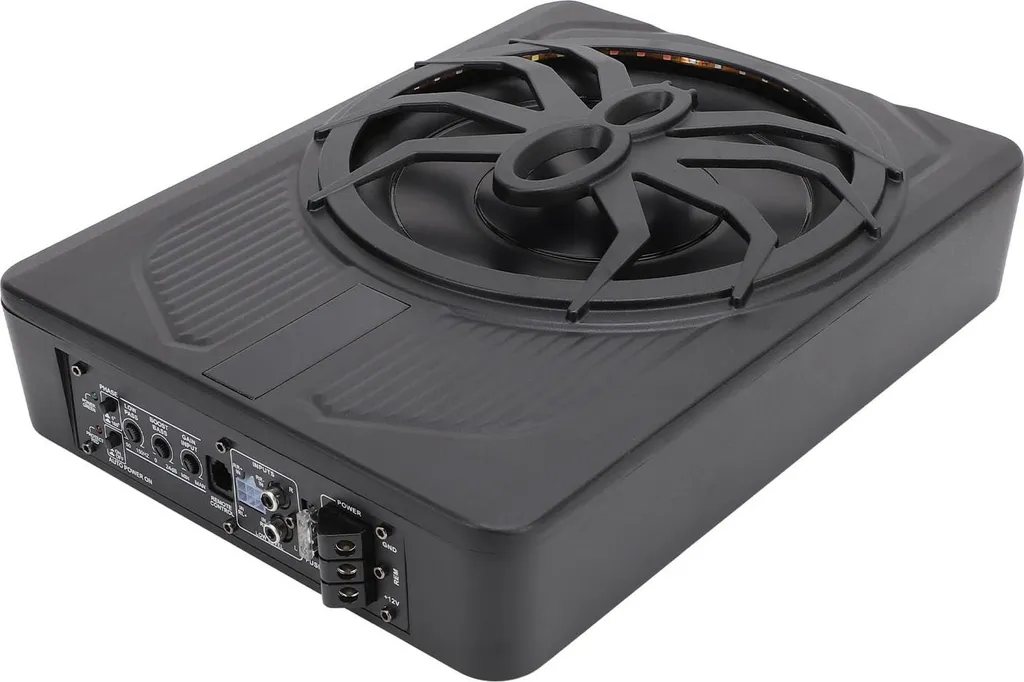 Caisson de basses compact 10 pouces 800W bleu : fini les sons plats en auto