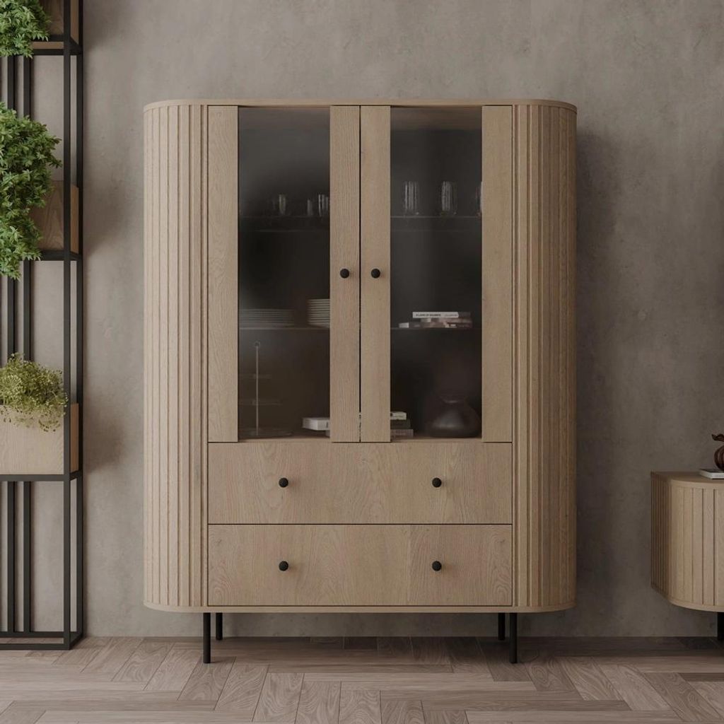 NYRA Vitrine mit Schubladen – Cremona-Eiche