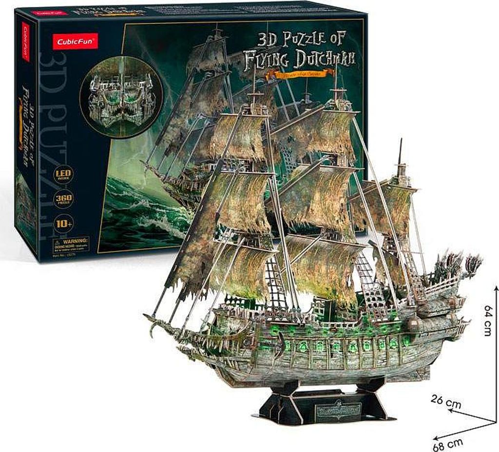 CubicFun - Puzzle 3D Flying dutchman s LED světlem - 360 Immagine del prodotto 