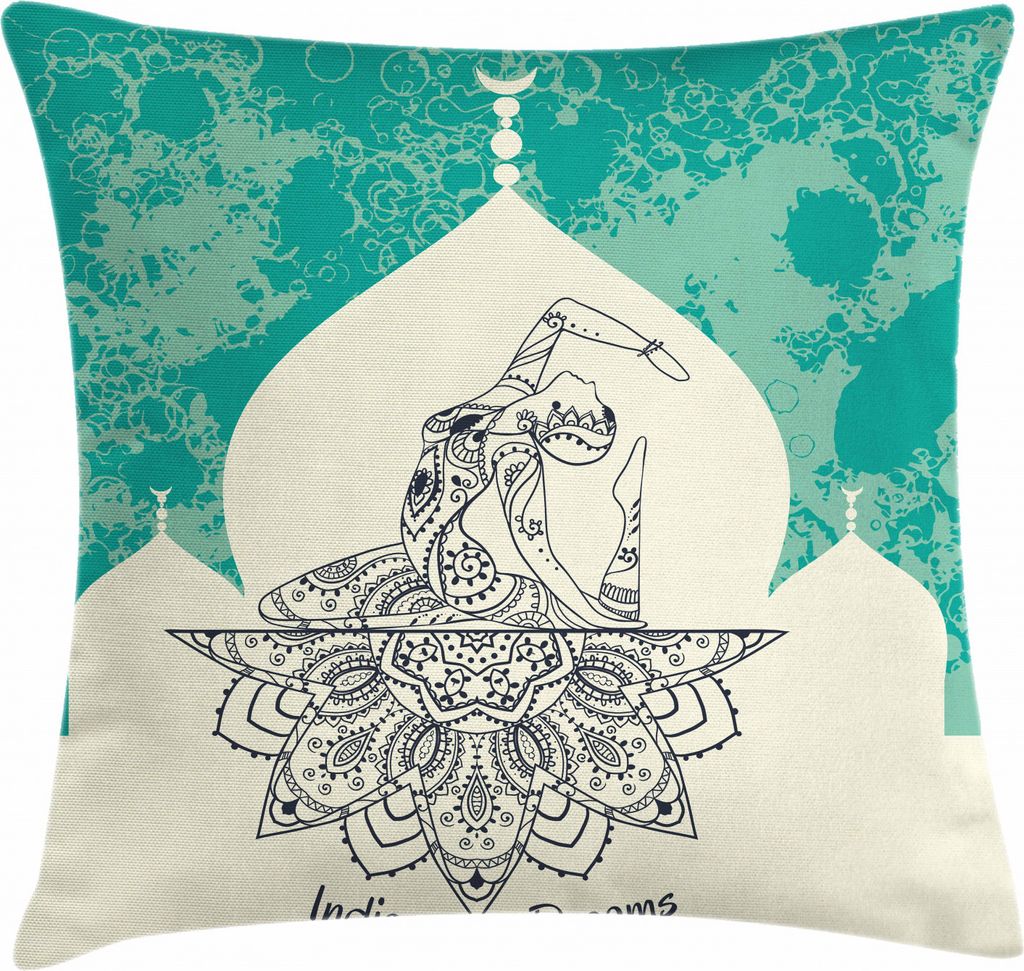 ABAKUHAUS Teal Kissenbezug, Mystisches Mandala Yoga, Waschbar mit Reißverschluss Kissenhülle mit Farbfesten Klaren Farben Beidseitiger Druck, 40 ...