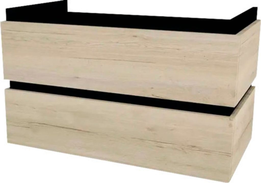 Waschtischunterschrank mit 2 Schubladen Devo Viva 2.0 BxHxT 84x51x44 cm oak halifax white