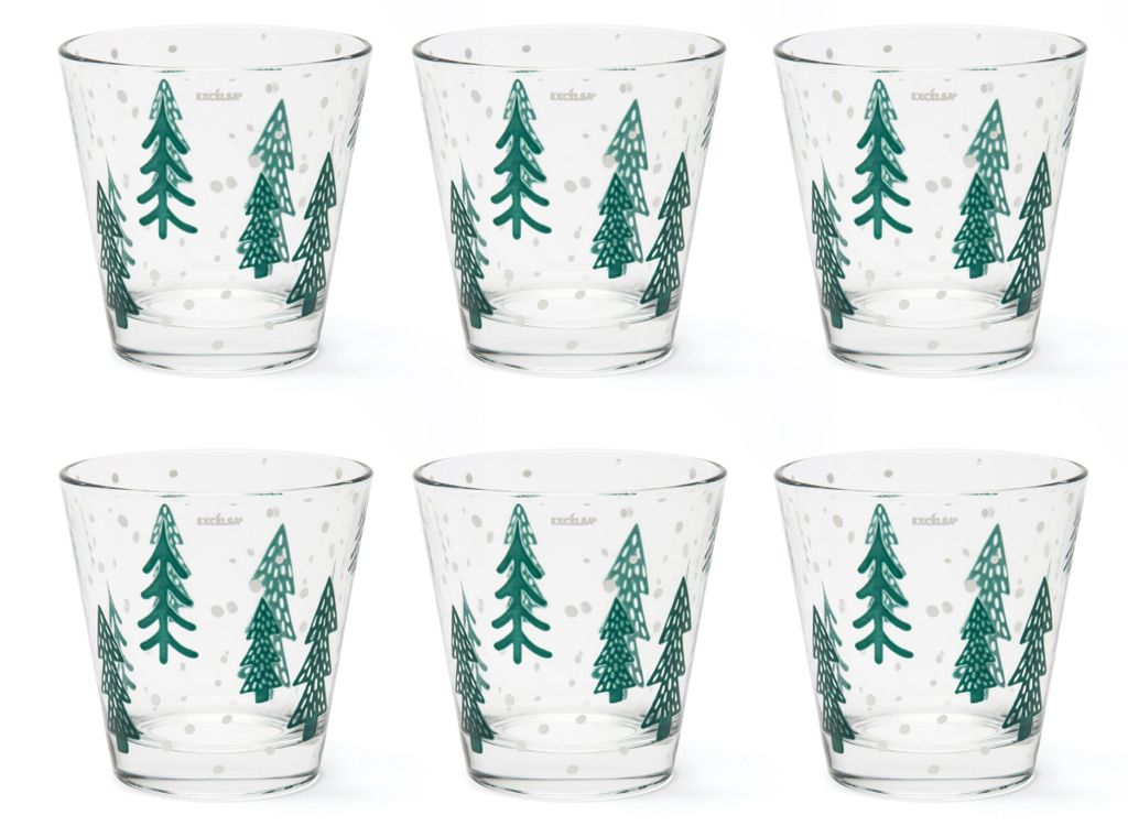 Excelsa Trinkgläser Set 6 Green Winter Glas grün Produktbild 