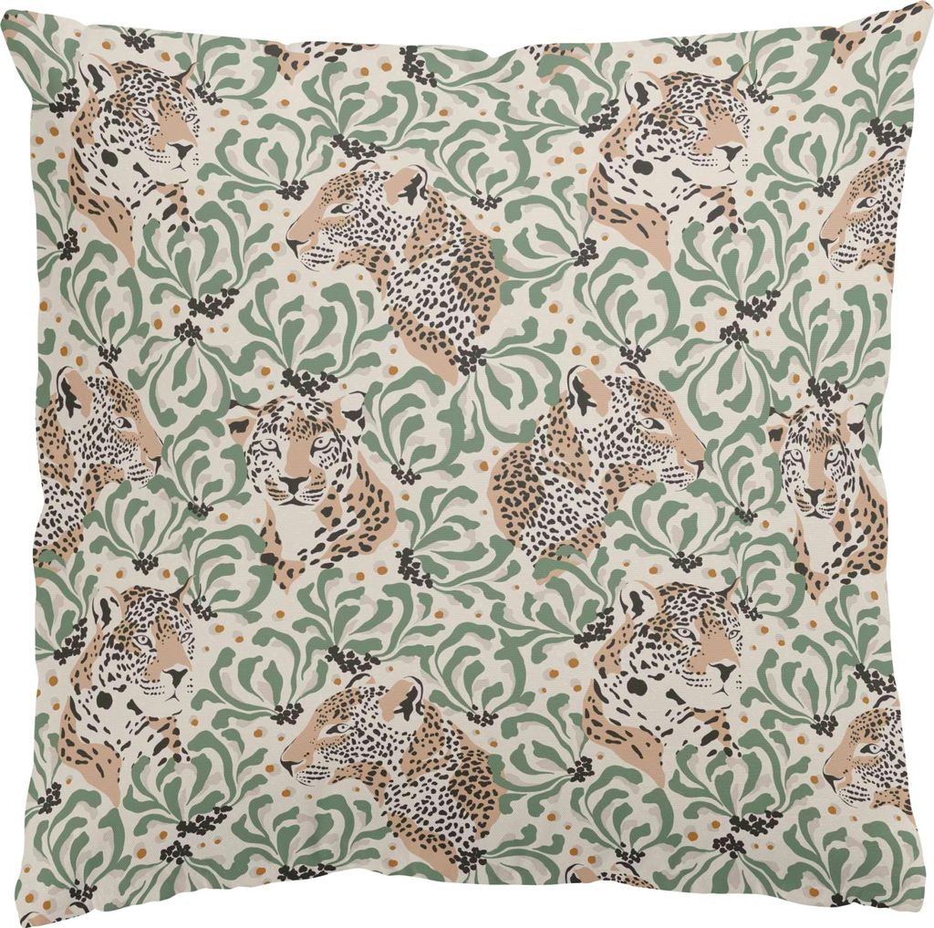 Dekokissen Tiere draußen / Outdoor Zierkissen waschbar Blumenmuster grün Tropisch Sofakissen ohne Füllung