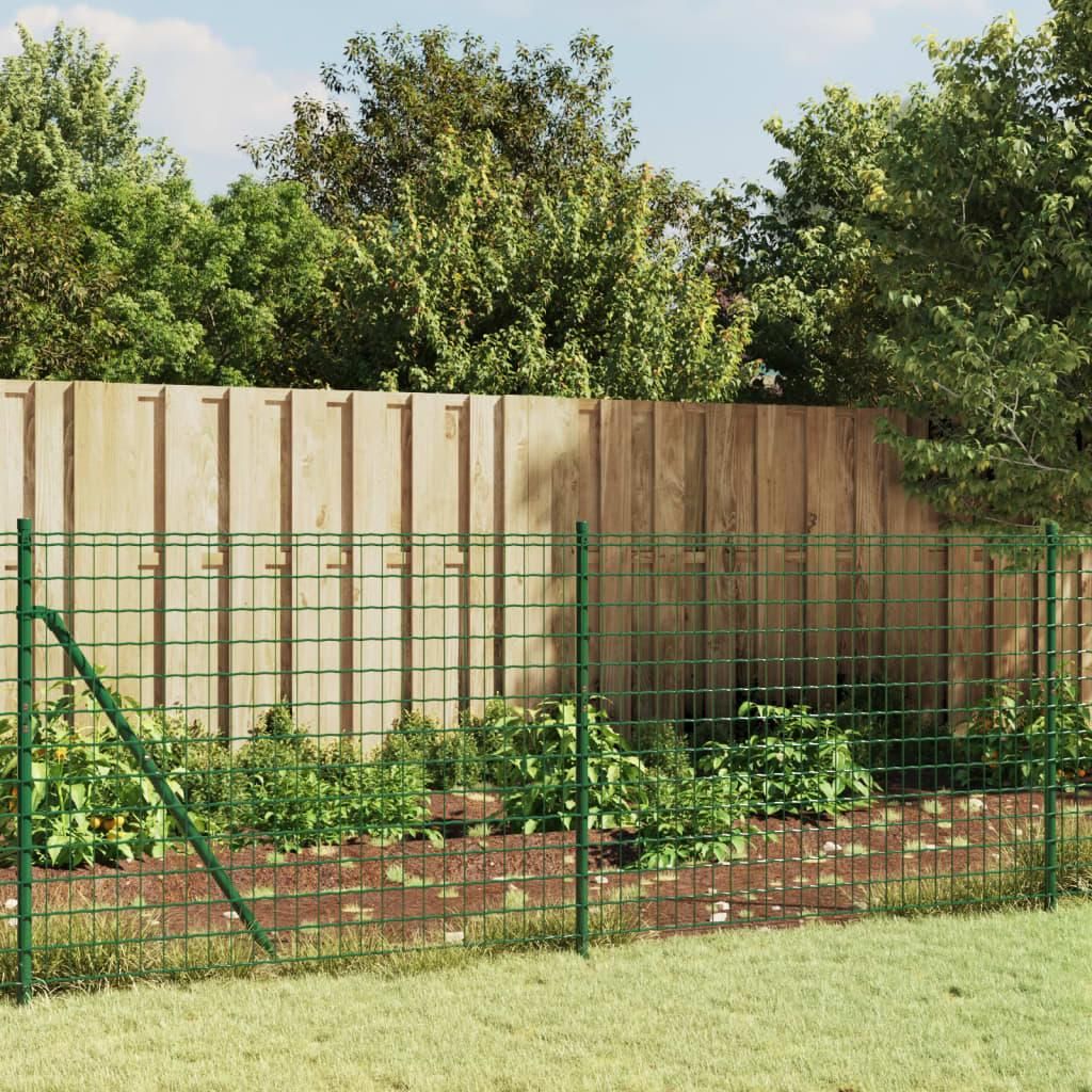 vidaXL Maschendrahtzaun mit Bodenflansch Grün 1x25 m