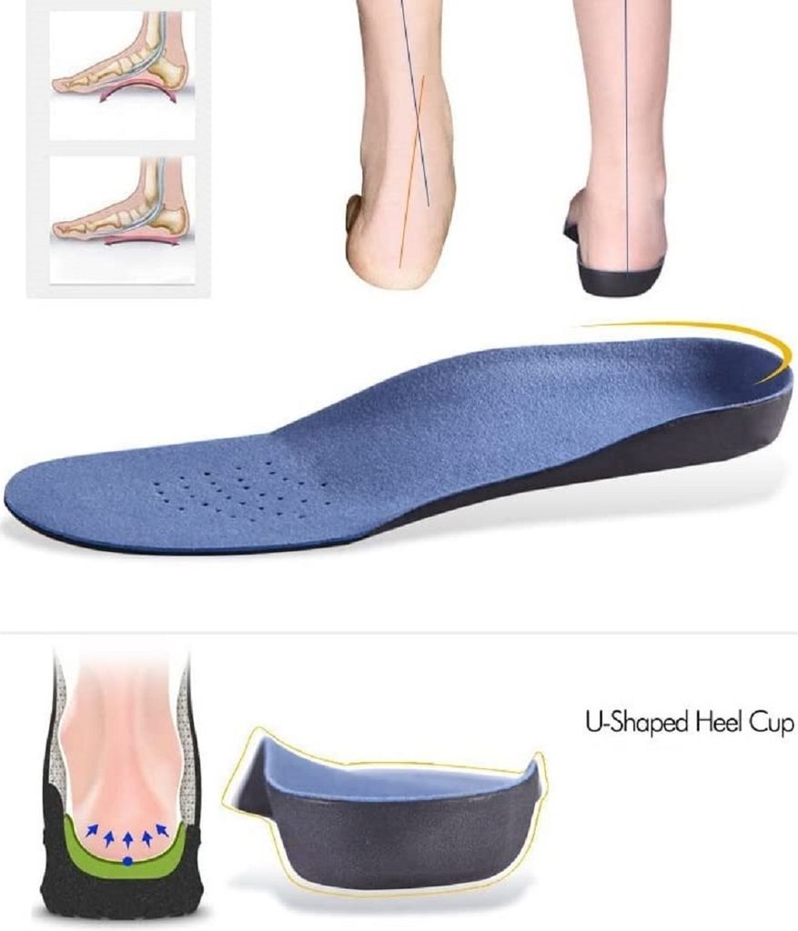 Kelaide 3/4 Orthopädische Einlegesohlen, Hohe Fußgewölbestütze Schuheinlagen Für