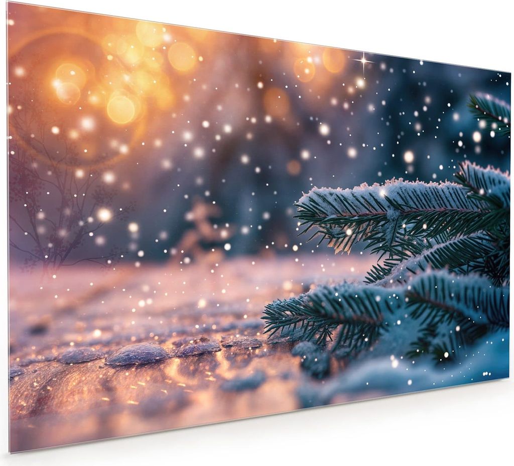 Küchenrückwand Spritzschutz Glas mit Motiv Winterzauber 40 x 40 cm
