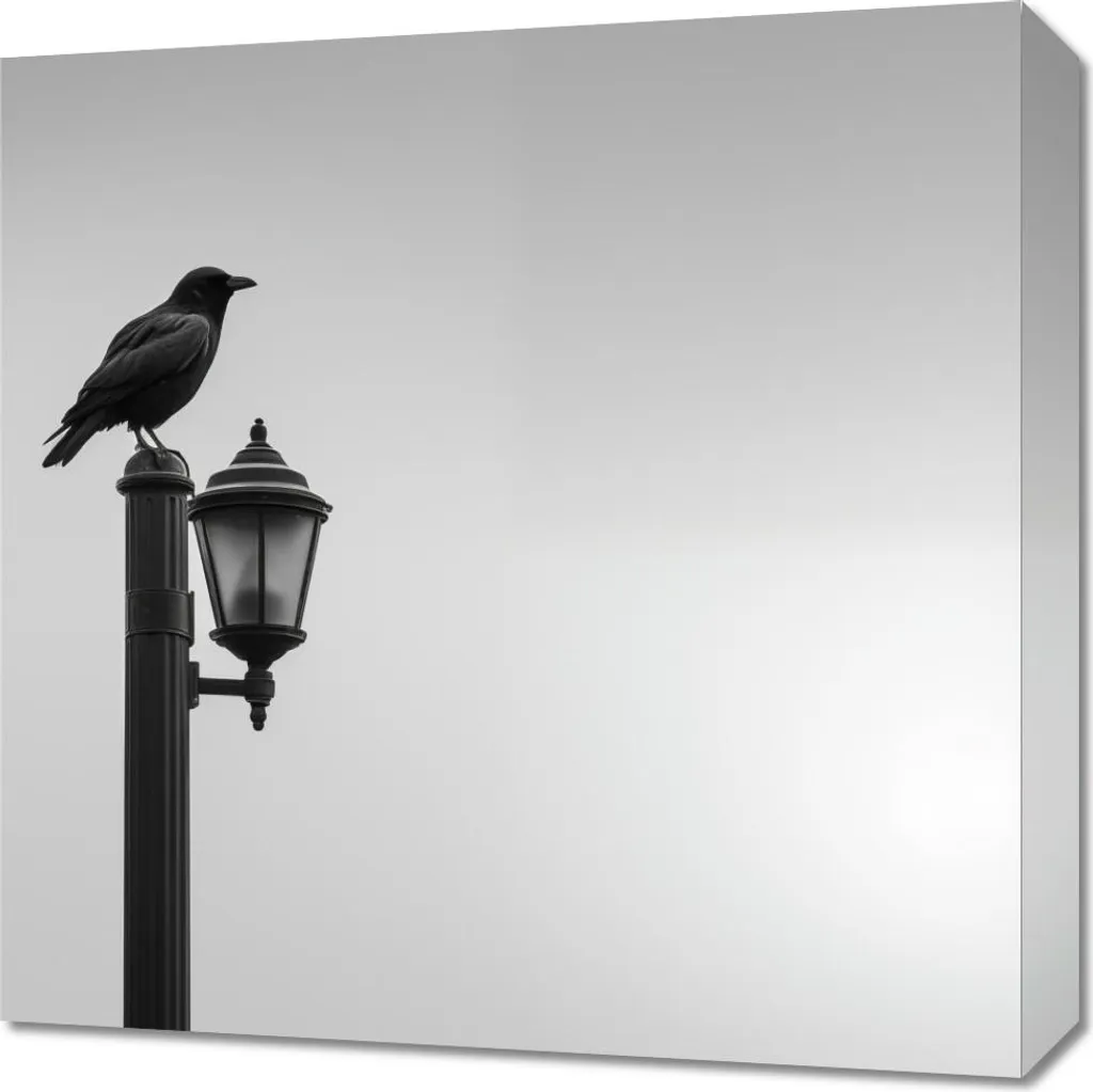 Offerta Quadro 50x50 cm Il solitario riposo del corvo - Pronto da Appendere