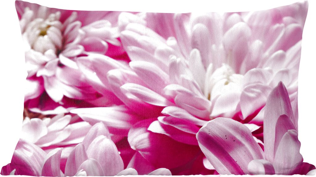 MuchoWow Zierkissen Sofakissen Wohnzimmer Dekokissen 50x30 cm Blumen - Rosa - Natur - Wohnzimmerdekoration - Polster mit Photo