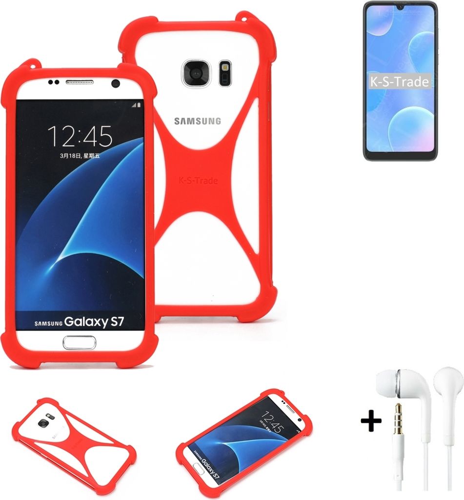 Handy-hülle + Kopfhörer kompatibel mit Blackview A50 Schutz-hülle Bumper Silikon Schutz Hülle Cover Case Silikoncase Silikonbumper TPU Softcase