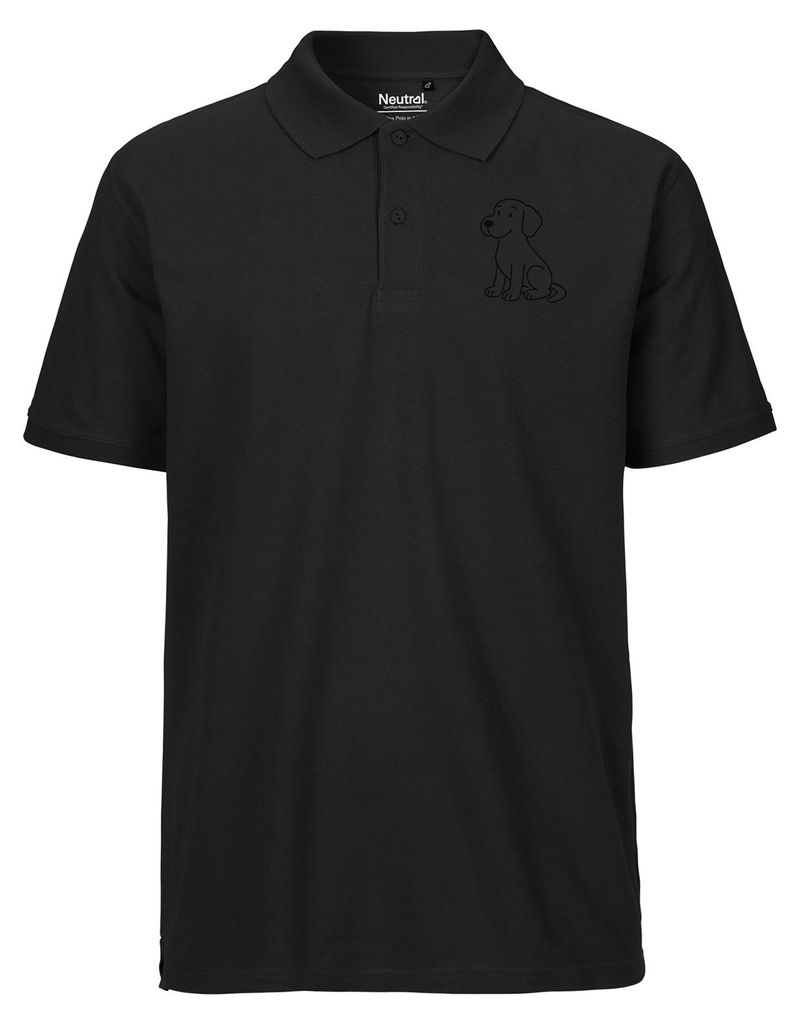 Huuraa Herren Polo Shirt brauner Labrador Retriever Chocolate Labi Comic L Black Bio Baumwolle Fairtrade Poloshirt Geschenkidee