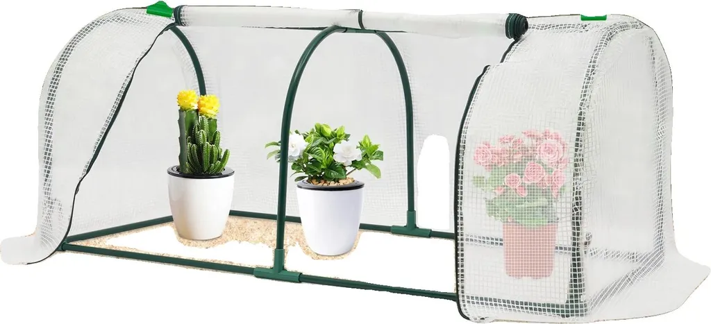 Serre de jardin 120x60x50 cm cadre en fer et plastique PE 2kg Montage