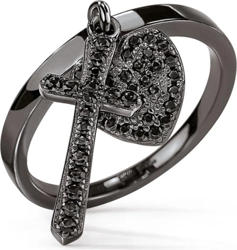 Anello Donna Folli Follie 3R17S060KK-52 | Gioiello Acciaio Nero Elegante