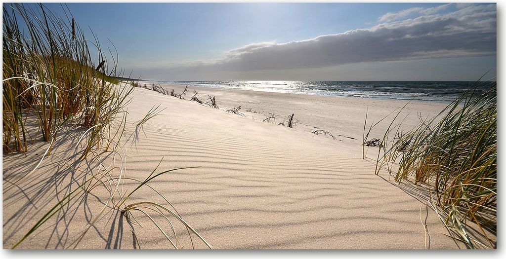 Tulup Leinwandbild - 120x60 cm - Wandkunst - Drucke auf Leinwand - Leinwanddruck - Landschaften - Beige - Ostsee Strand