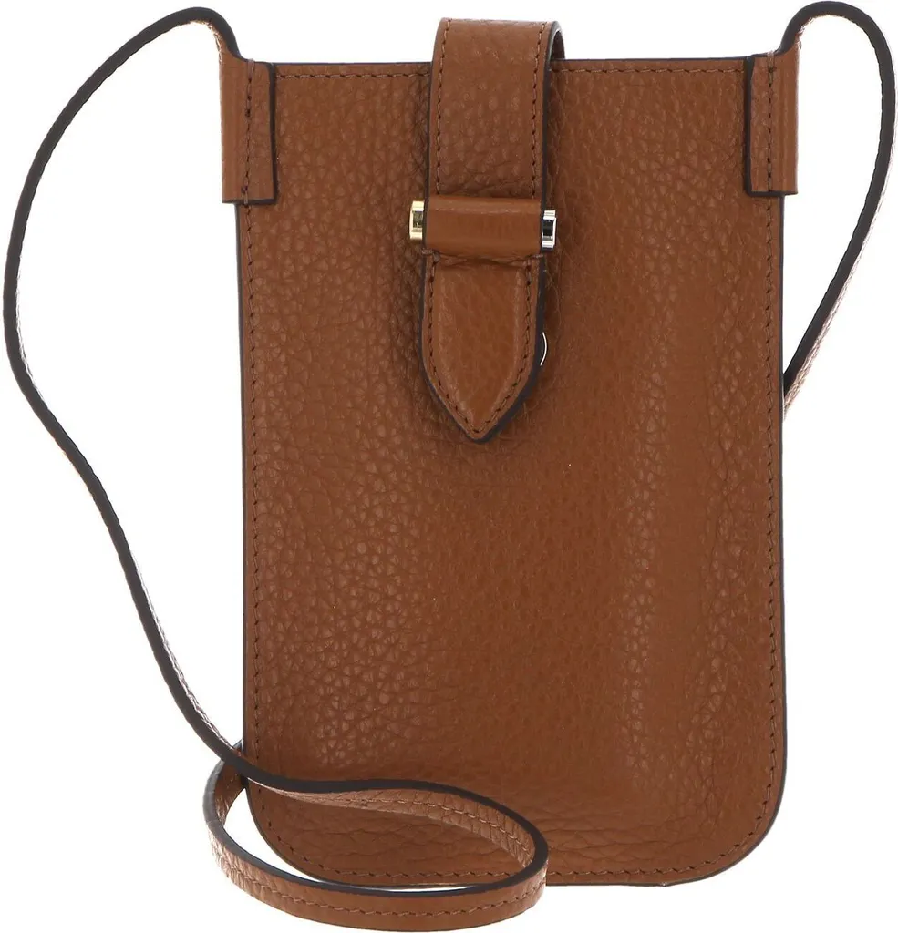 Borsa Porta Cellulare Fiona DECADENT Marrone Cognac | Pelle di Lusso