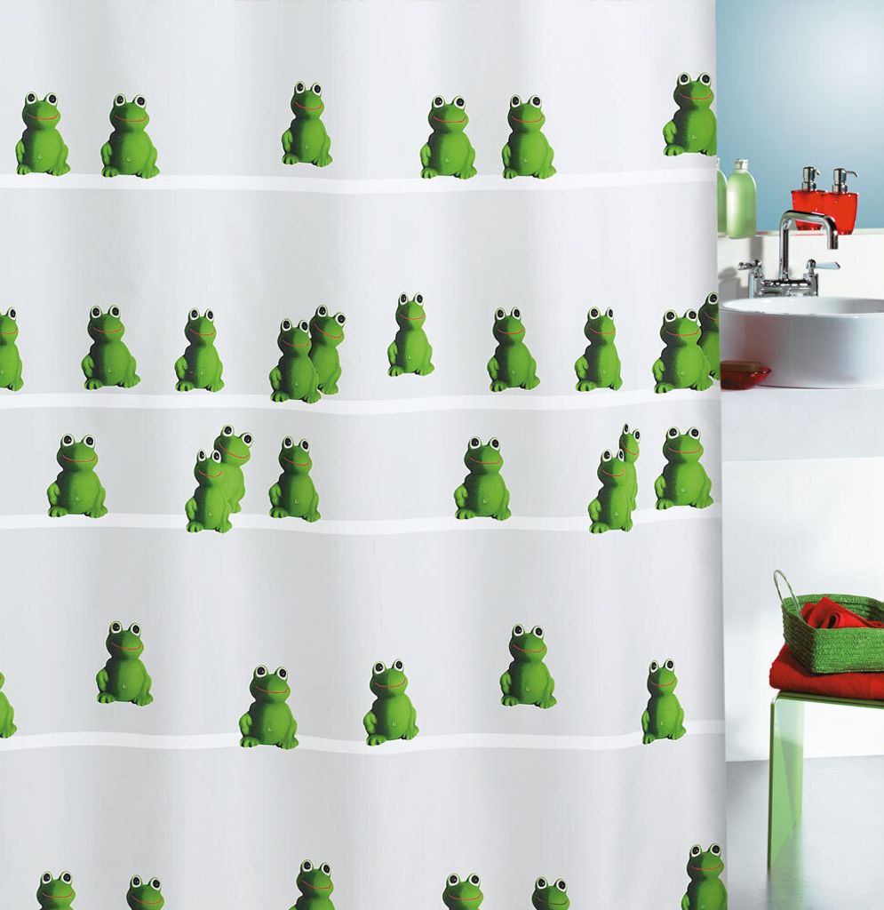 Spirella Duschvorhang Textil Tiere, vers. Designs Farbe: Quack green