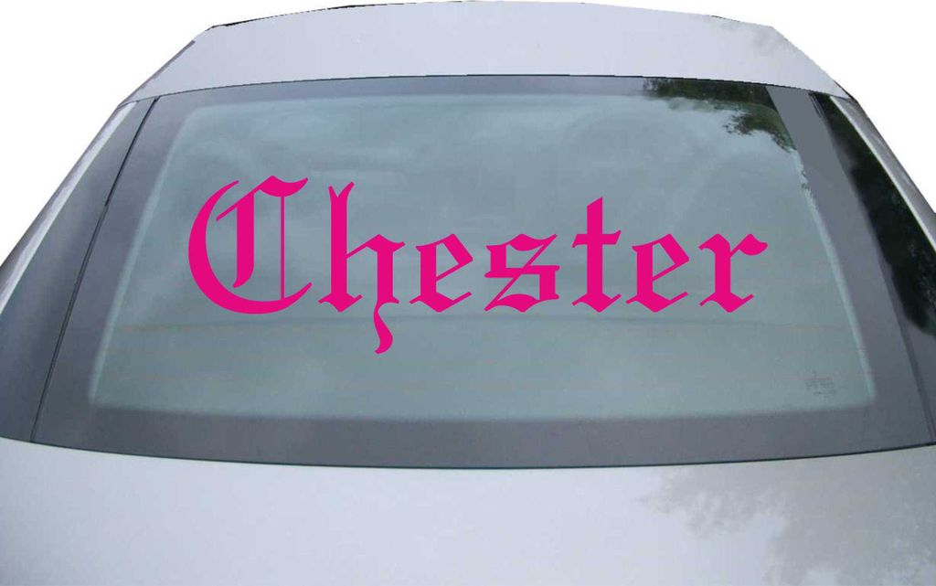 Indigos UG - Aufkleber Heckscheibe & Motorklappe DE6611 - pink - 600x184 mm - Chester - Auto Scheiben Fenster Heckklappe Tuning Racing JDM - Die cut