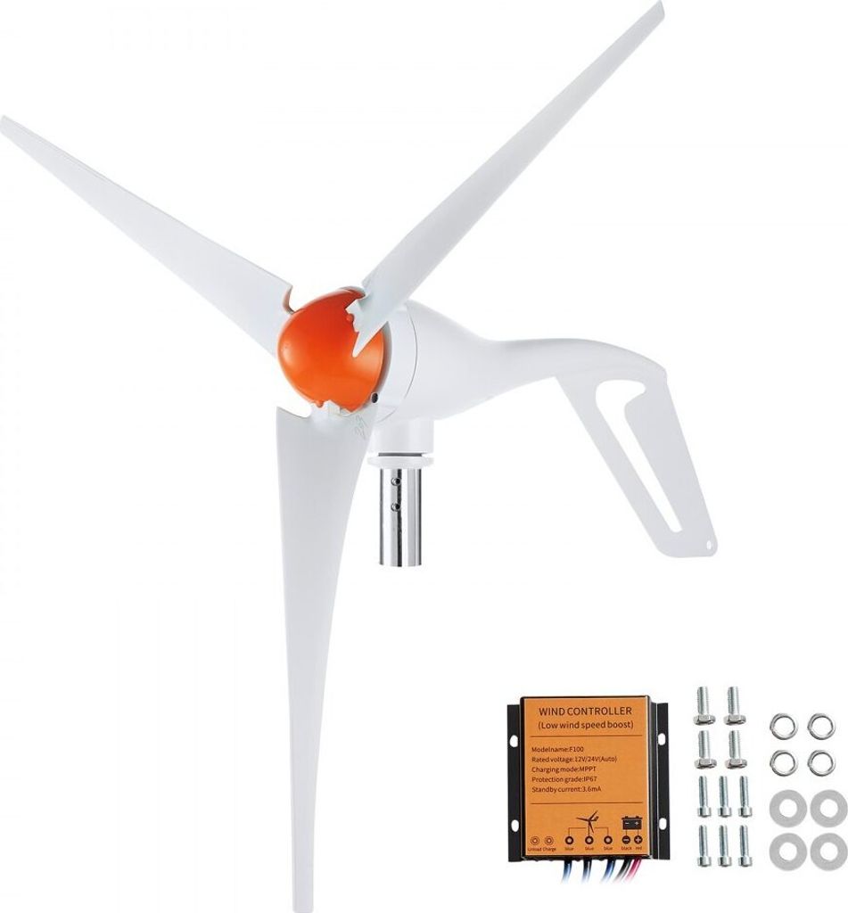 500 W - Windkraftanlage 12 V - Windgenerator - 3-Blatt-Windkraftgenerator mit MPPT-Regler - einstellbare Windrichtung und 2,5 m/s Startwindgeschwin...