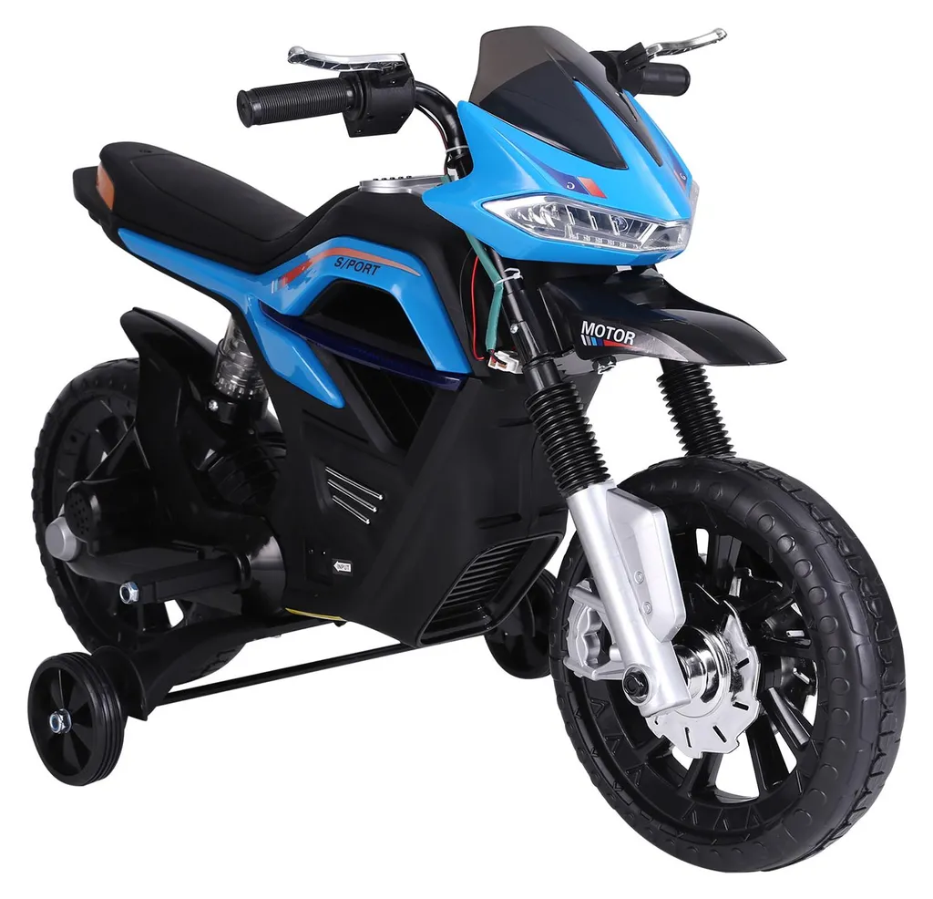 Moto Électrique pour Enfant : Jouet de Plein Air 6V Bleu 3-6 Ans 25W