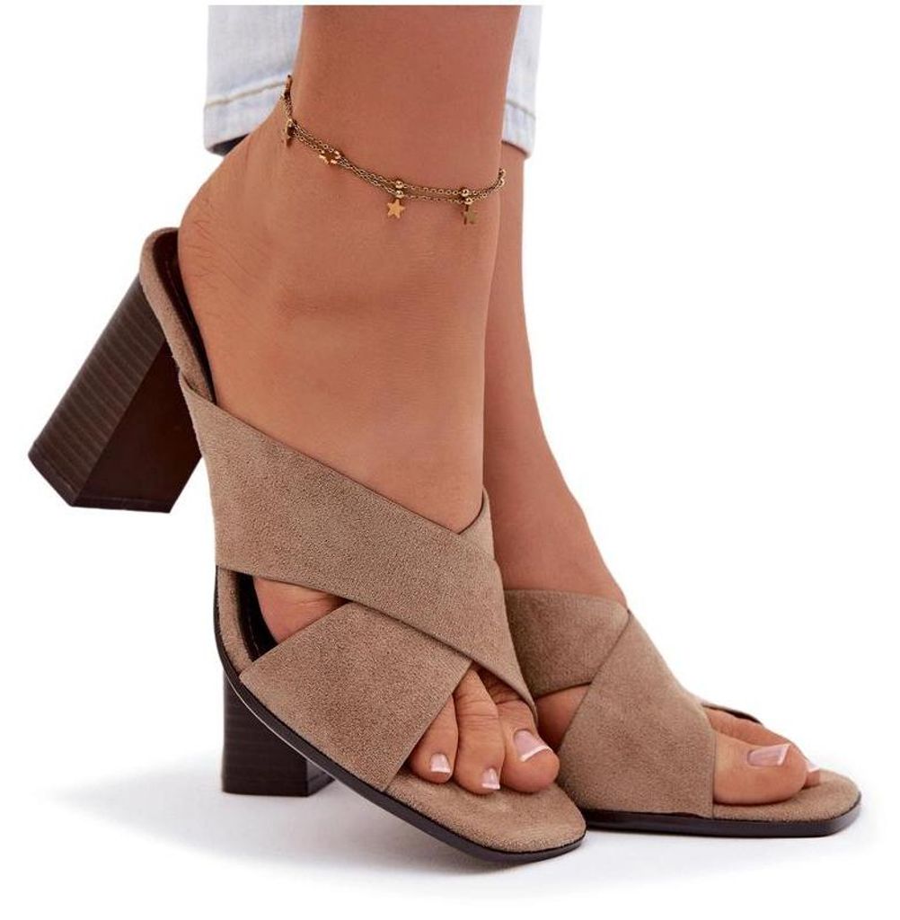 Damenturnschuhe Dunkelbeige Blockabsatz Denessa 39