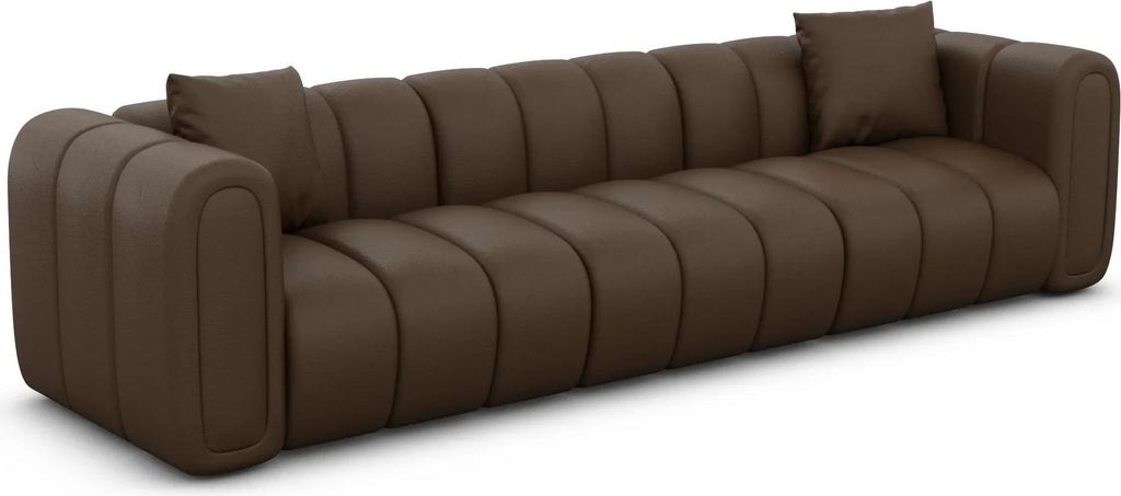 Echtleder 3-Sitzer Couch Amoria Dunkelbraun