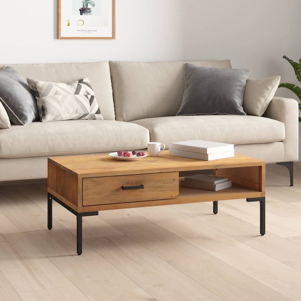 vidaXL Couchtisch 90x50x35 cm Massivholz Kiefer - Couchtisch - Couchtische - Beistelltisch - Sofatisch