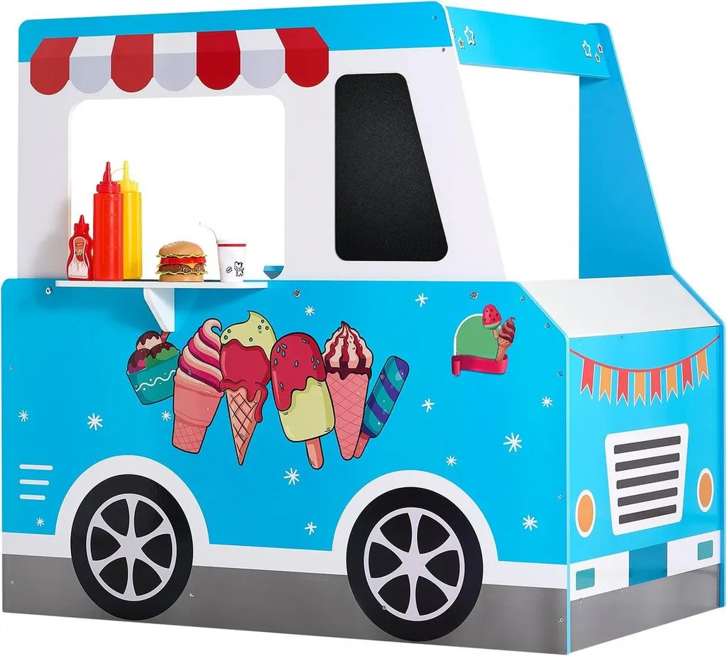 Camion de glaces en bois pour jeu de rôle enfant à la maison ou école