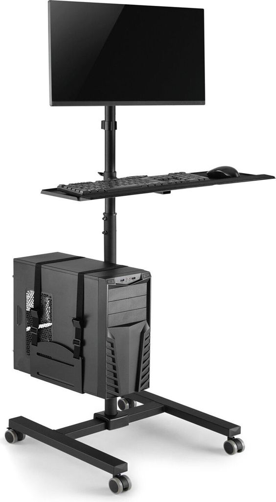 Profi Standfuss Trolley Rollwagen für Monitor Tastatur Computer Höhenverstellbar
