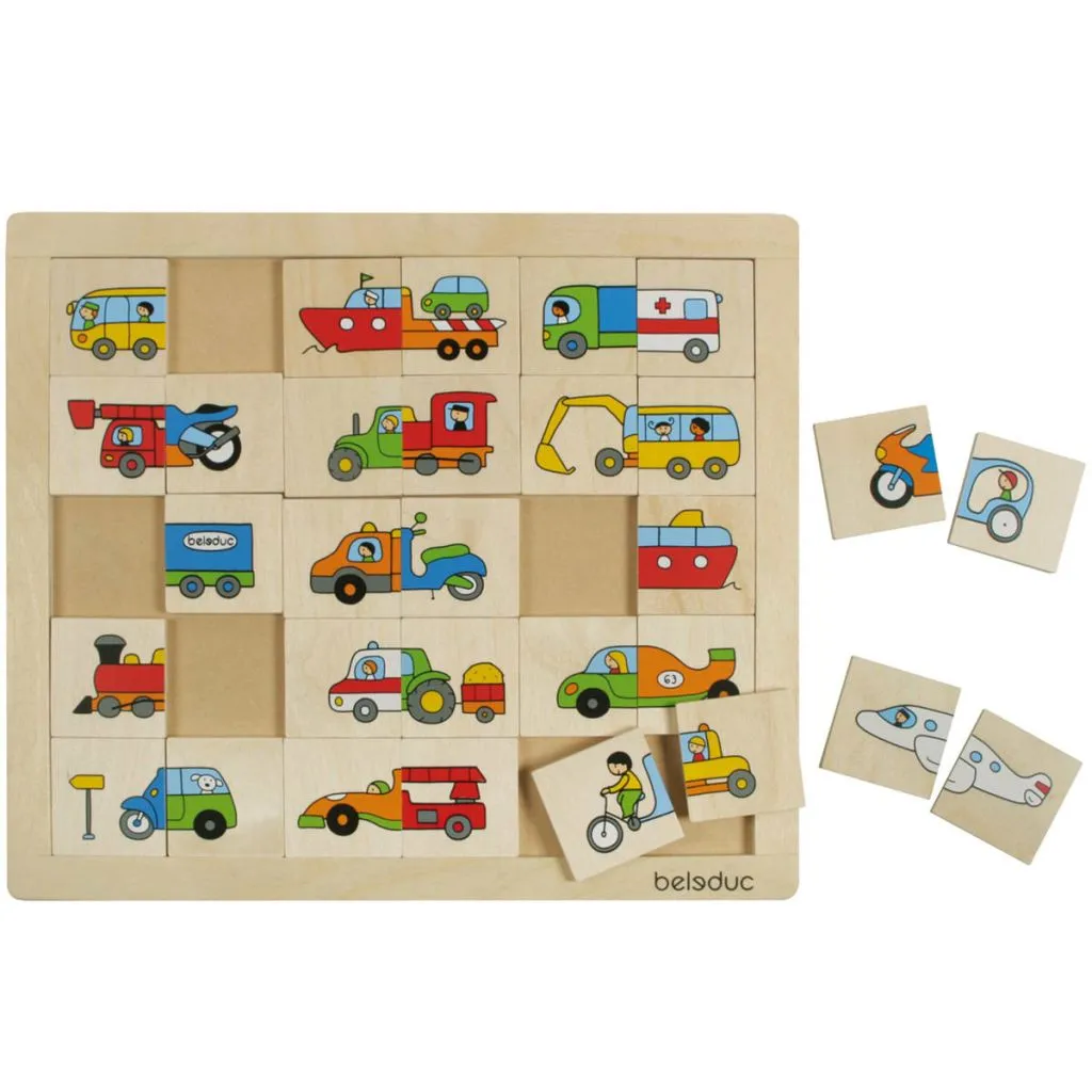 Apprendre les Formes et Couleurs avec Beleduc Match & Mix Transport Bois