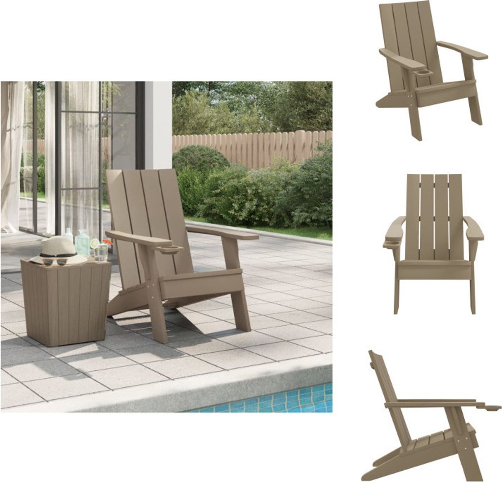 vidaXL Adirondack-Gartenstuhl Hellbraun 75x88,5x89,5 cm Polypropylen - Gartenstühle