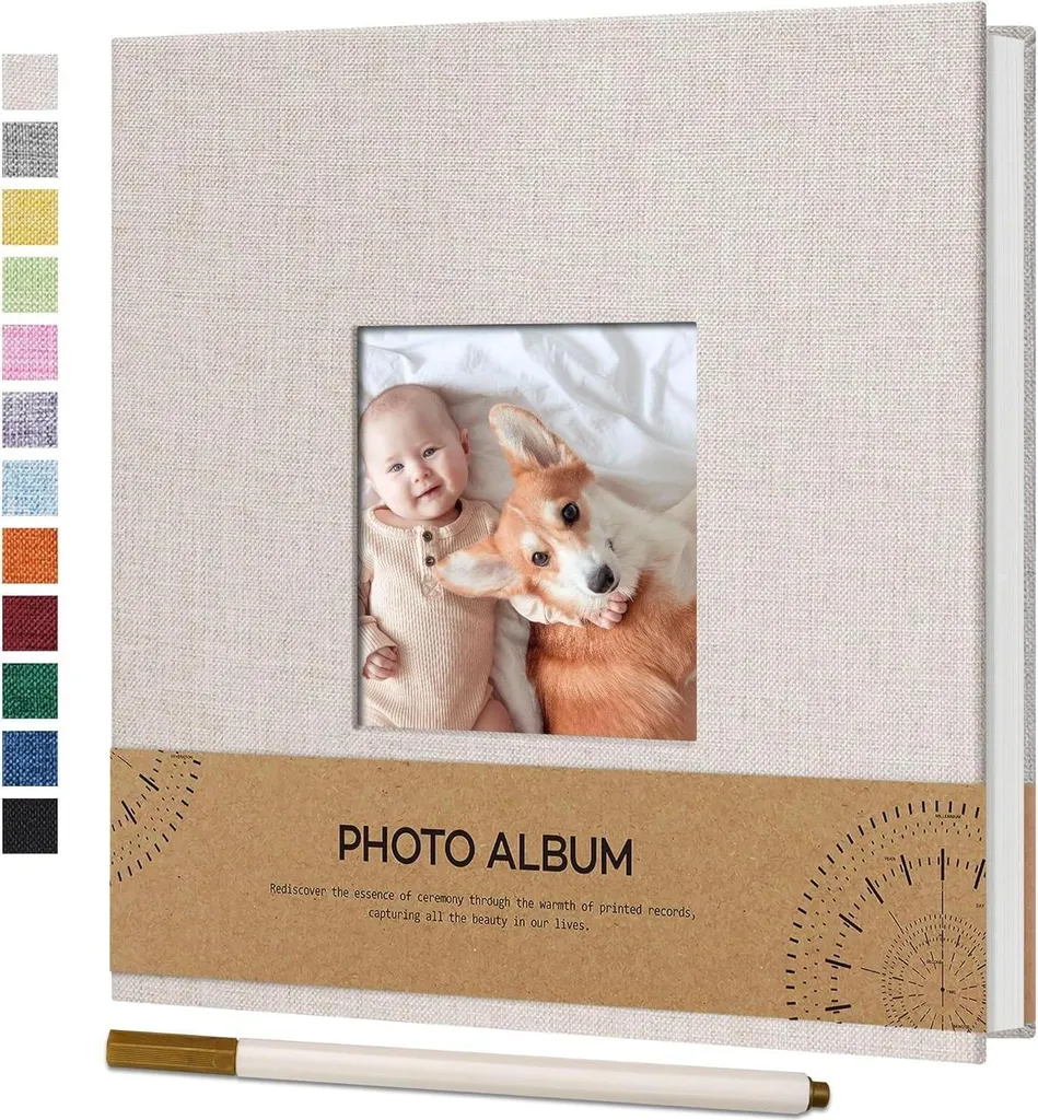 Album Photo Mariage 10x15 Toile Beige - Idéal pour Souvenirs et Fêtes