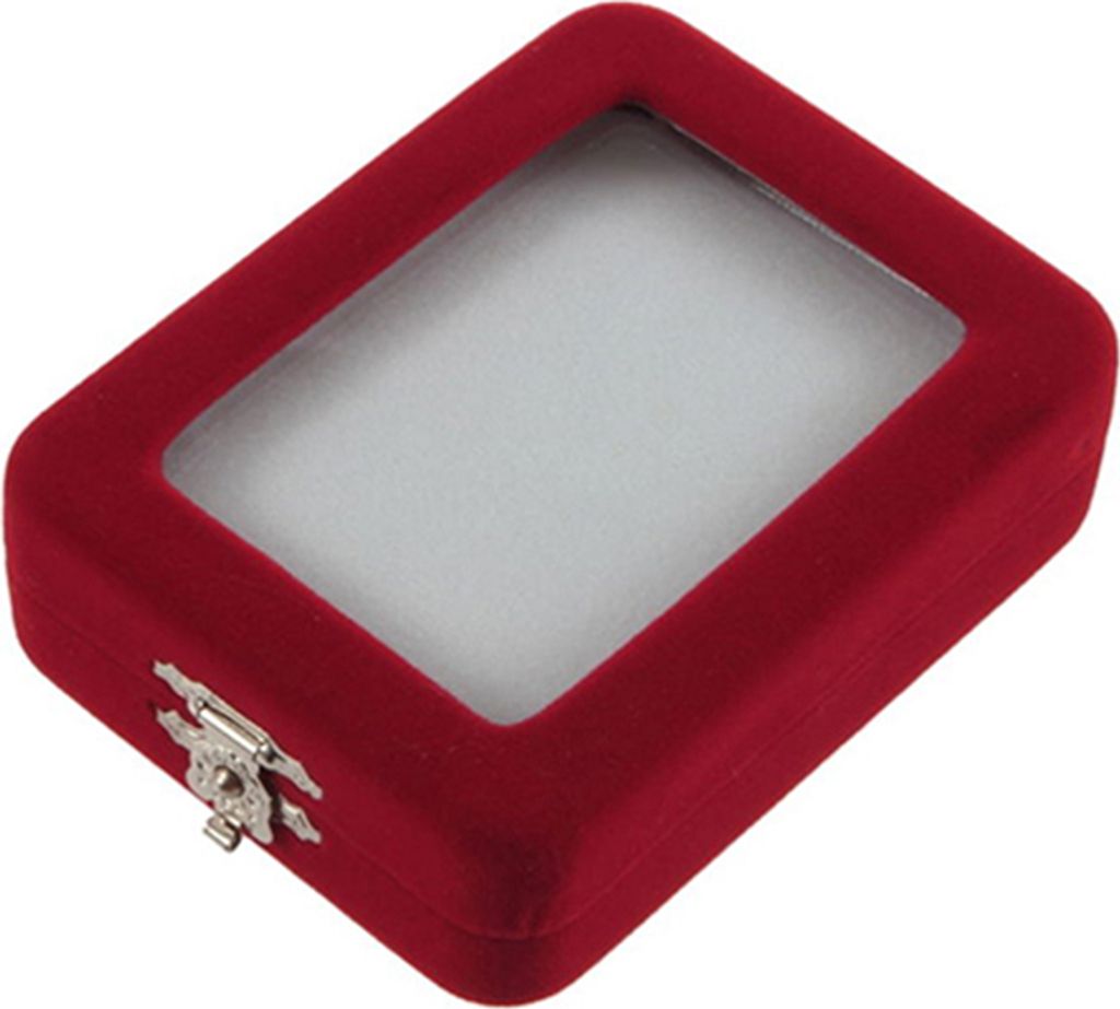 Geschenk-Schmuckkästchen aus rotem Samt für Ring, Armband, Armreif, Ohrringe