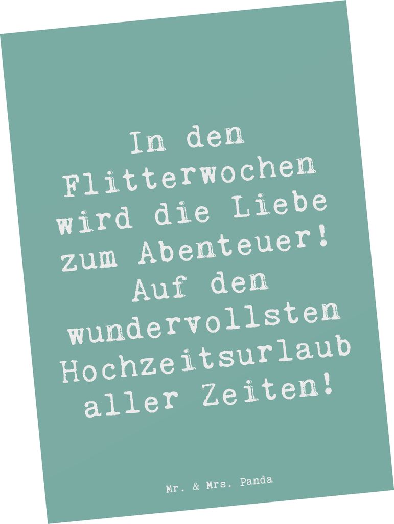 Mr. & Mrs. Panda Postkarte Spruch Flitterwochen Abenteuer - Produktbild 