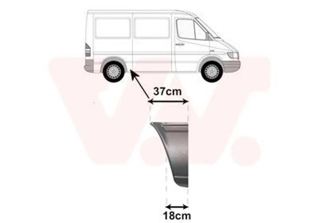 Tôle VAN WEZEL robuste pour paroi latérale VW LT et Mercedes-Benz