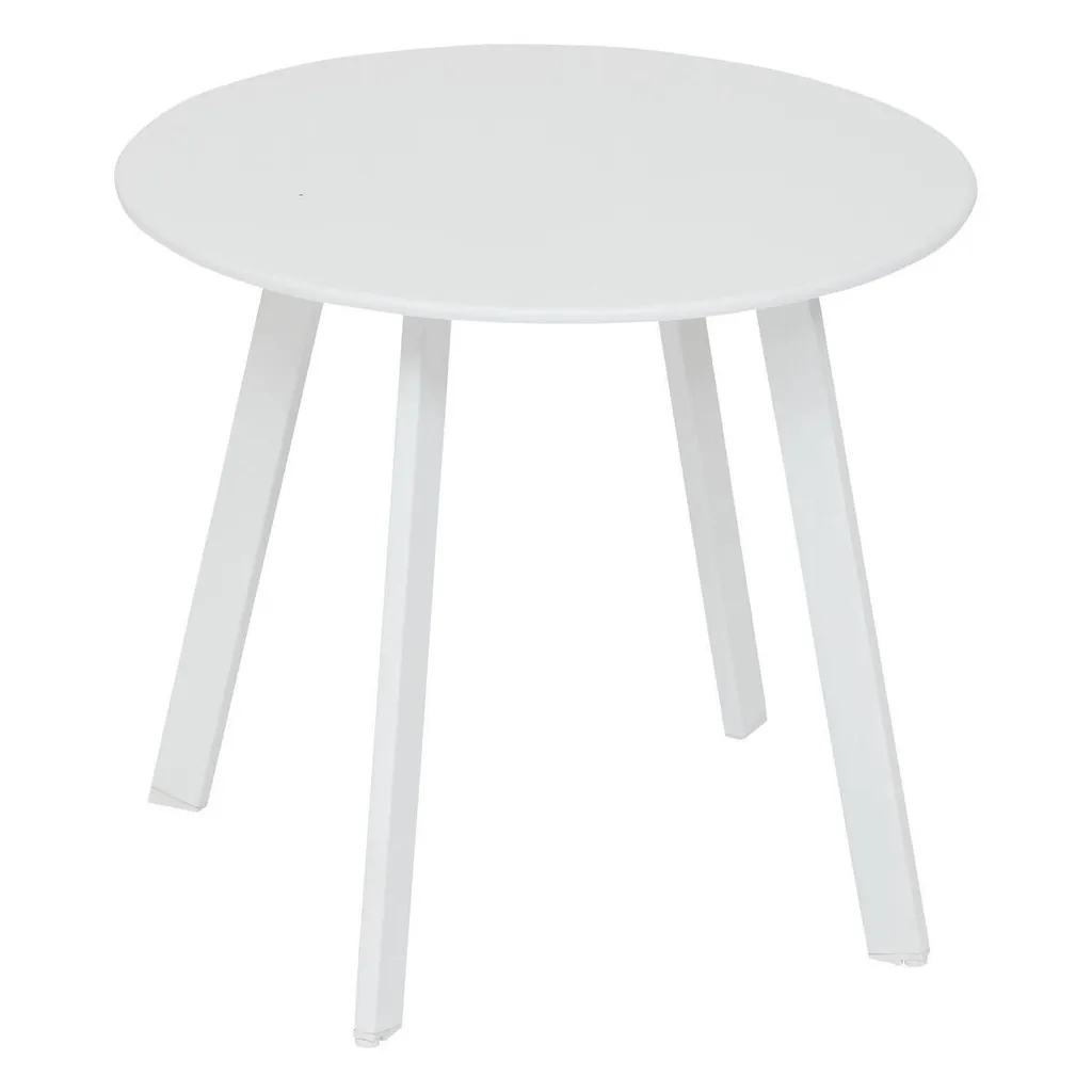 Tavolino rotondo da giardino SAONA bianco opaco - 50 × 45 cm - Acciaio con rivestimento KTL - Laccato in resina epossidica - Hespéride