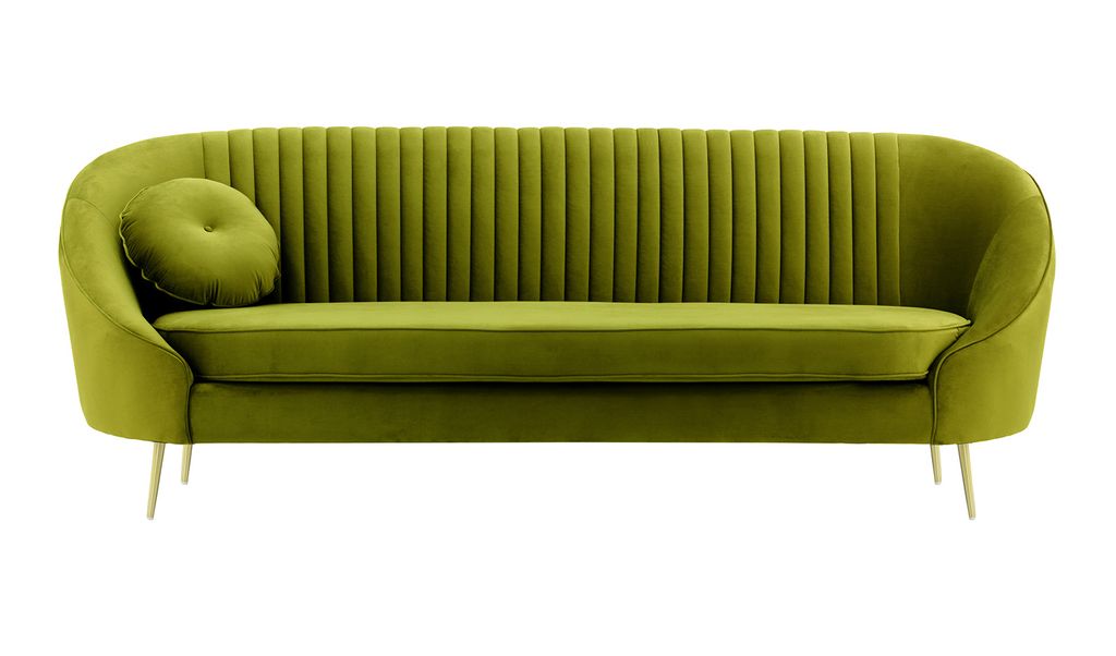 Dreisitzer-Sofa Kooper mit Ziernähten - olivgrün - Velluto 9