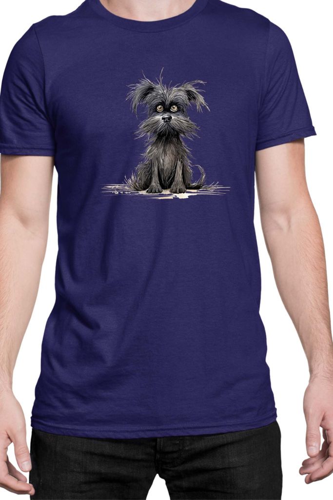 Herren T-Shirt Funny Dogs Breeds Affenpinscher Dog Breed, Man 2XL / Dunkelblau