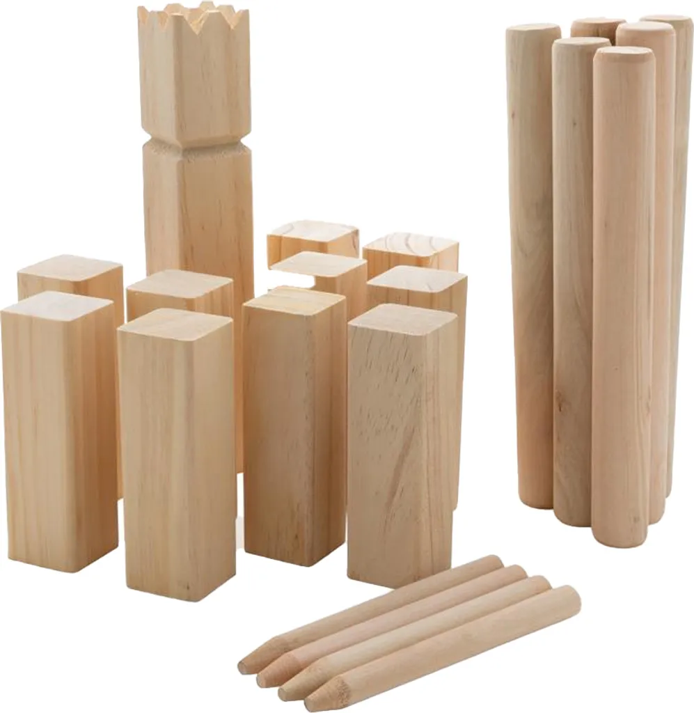 Jeu de Kubb XD1115 incassable en bois pour animations de jardin durables