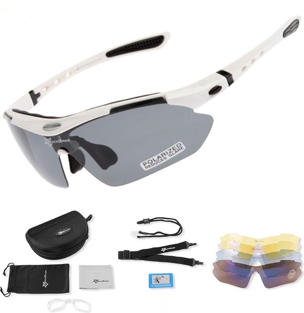 Polarisierte Radbrille 10002 - SET - weiß Produktbild 