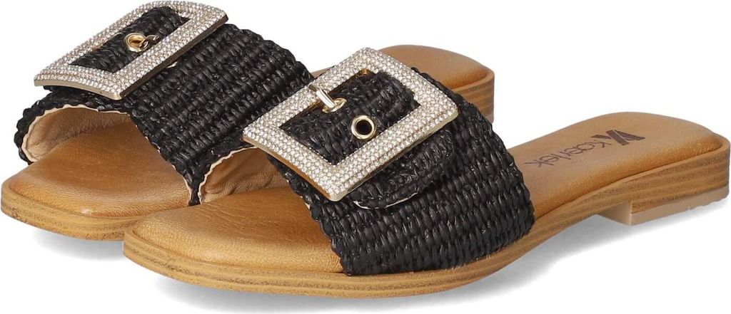 Kaerlek Damen Pantoletten Schwarz Synthetik Größe: 40