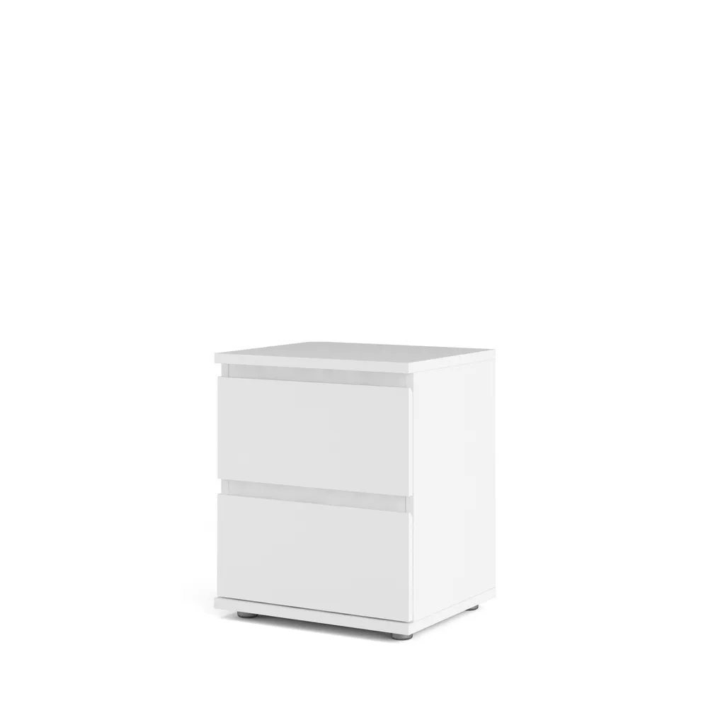 Table de chevet NOVA blanche laquée robuste et facile à monter pour lit - 11