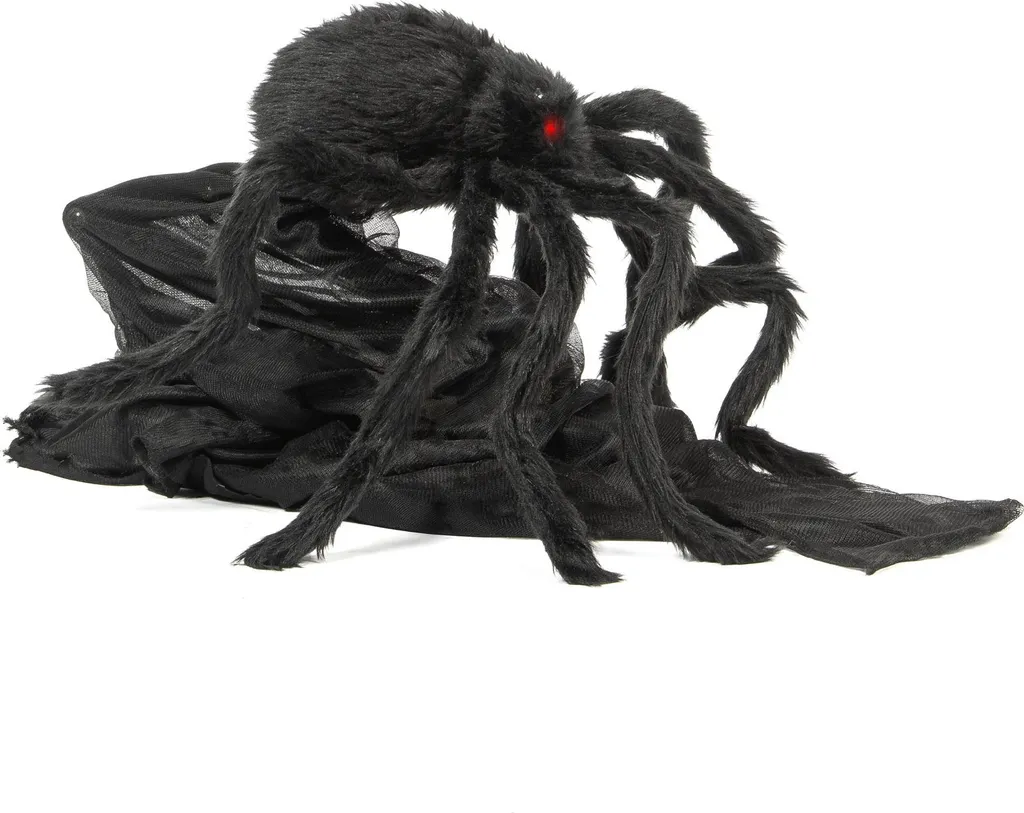 Automate araignée sauteuse 50 cm - Décoration animée interactive effrayante