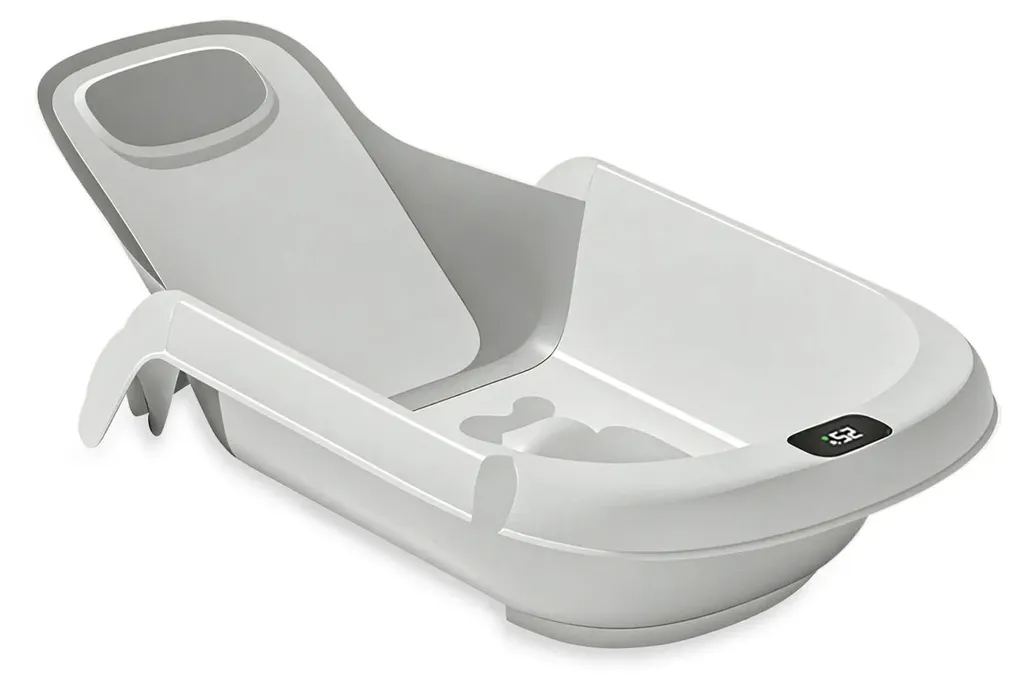 Siège de bain pour bébé RJ319 4 en 1 Gris avec dossier réglable en PP