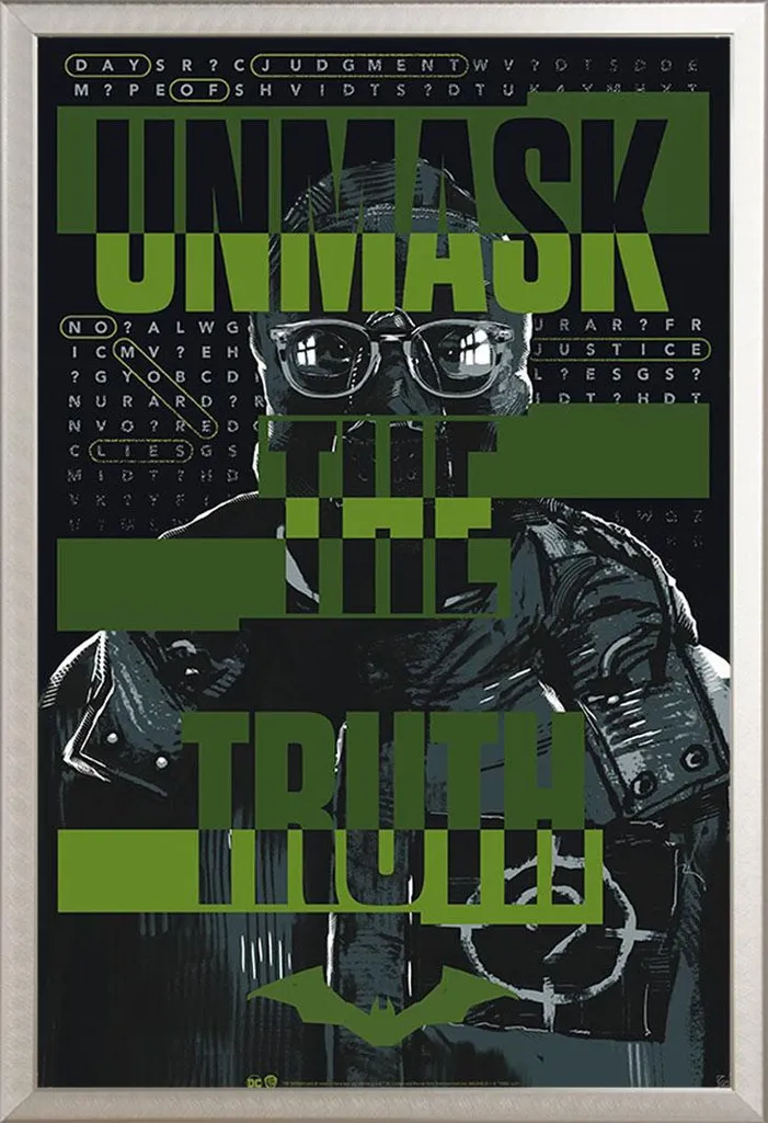Poster Batman Riddler con Cornice Shinsuke Alluminio Argento