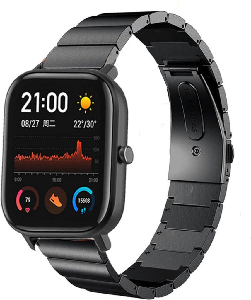 Strap-it Xiaomi Amazfit GTS Metallband (Schwarz)